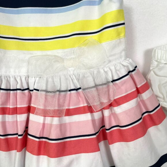 Carter’s Baby Empire Waist Striped Dress Bloomers Set 9 Months Easter - Picture 3 of 10